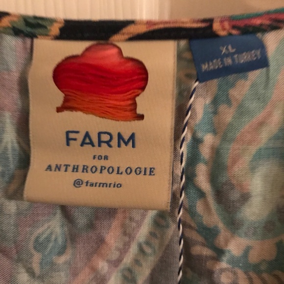 NWT Farm Rio for Anthropologie Blue Print Wrap Maxi Dress  sz XL - Picture 4 of 8